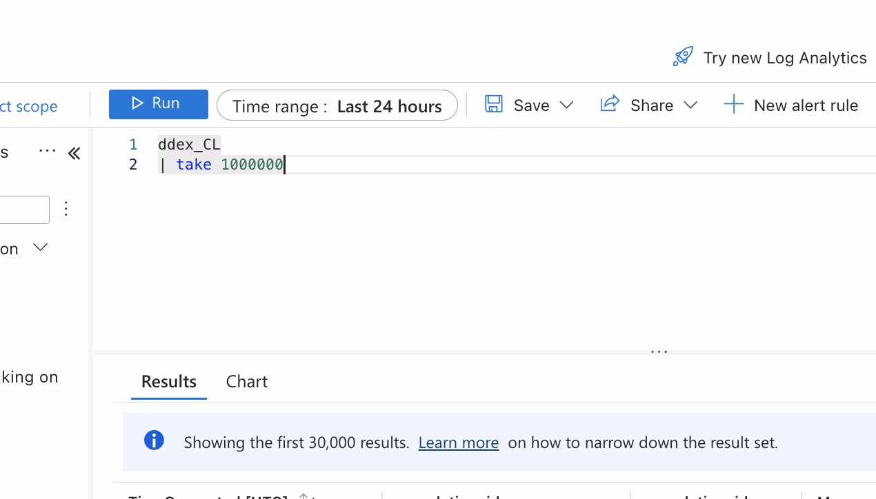 Can Azure Log Analytics export more than 30000?
